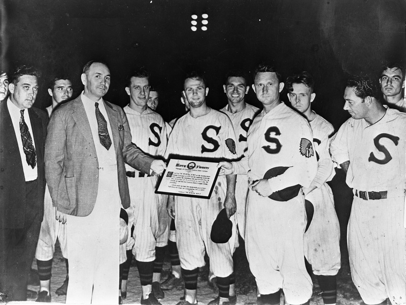 40 - Jake Flowers being presented with an award fo Minor League Manager of the Year, 1937.jpg
